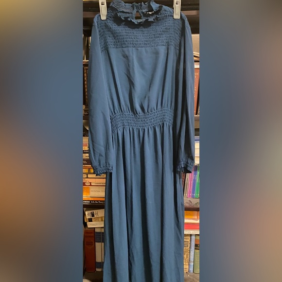 SHEIN Dresses & Skirts - SHEIN Long-Sleeve Blue Midi Dress — New w/o Tags. Never Worn!